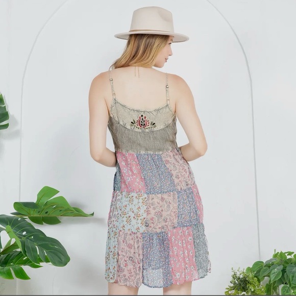 Boho Floral Patchwork Summer Dress - Picture 4 of 7